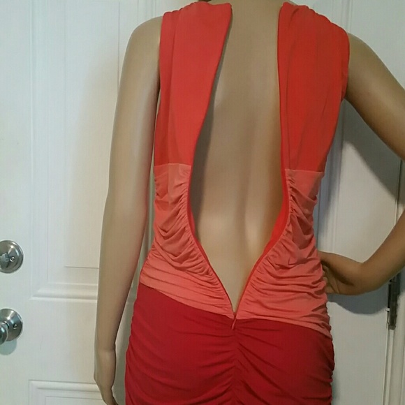 HALSTON HERITAGE KNIT RUCHED BODY CON SHEATH DRESS - Picture 4 of 7